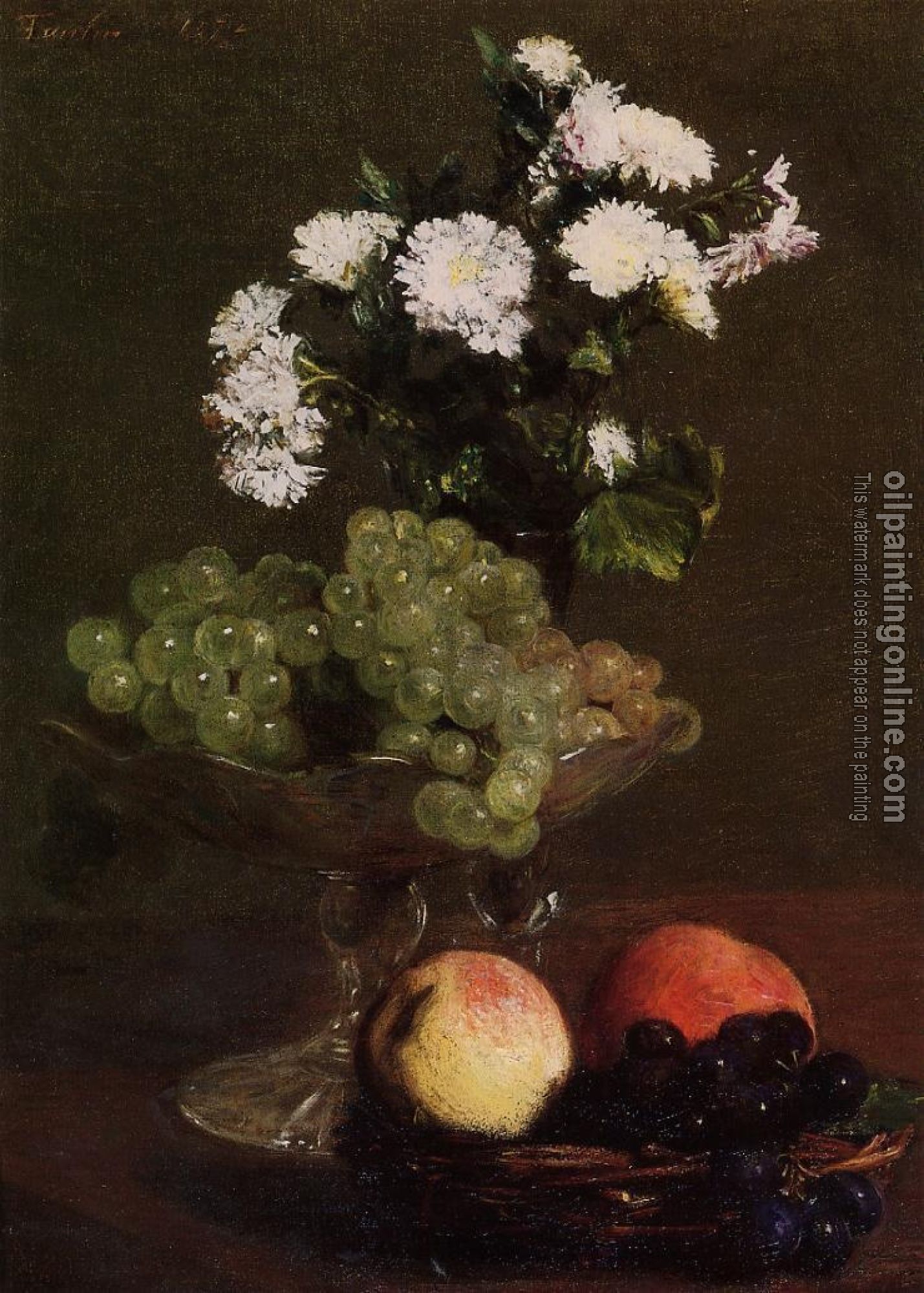 Fantin-Latour, Henri - Still Life Chrysanthemums and Grapes